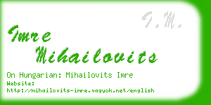imre mihailovits business card